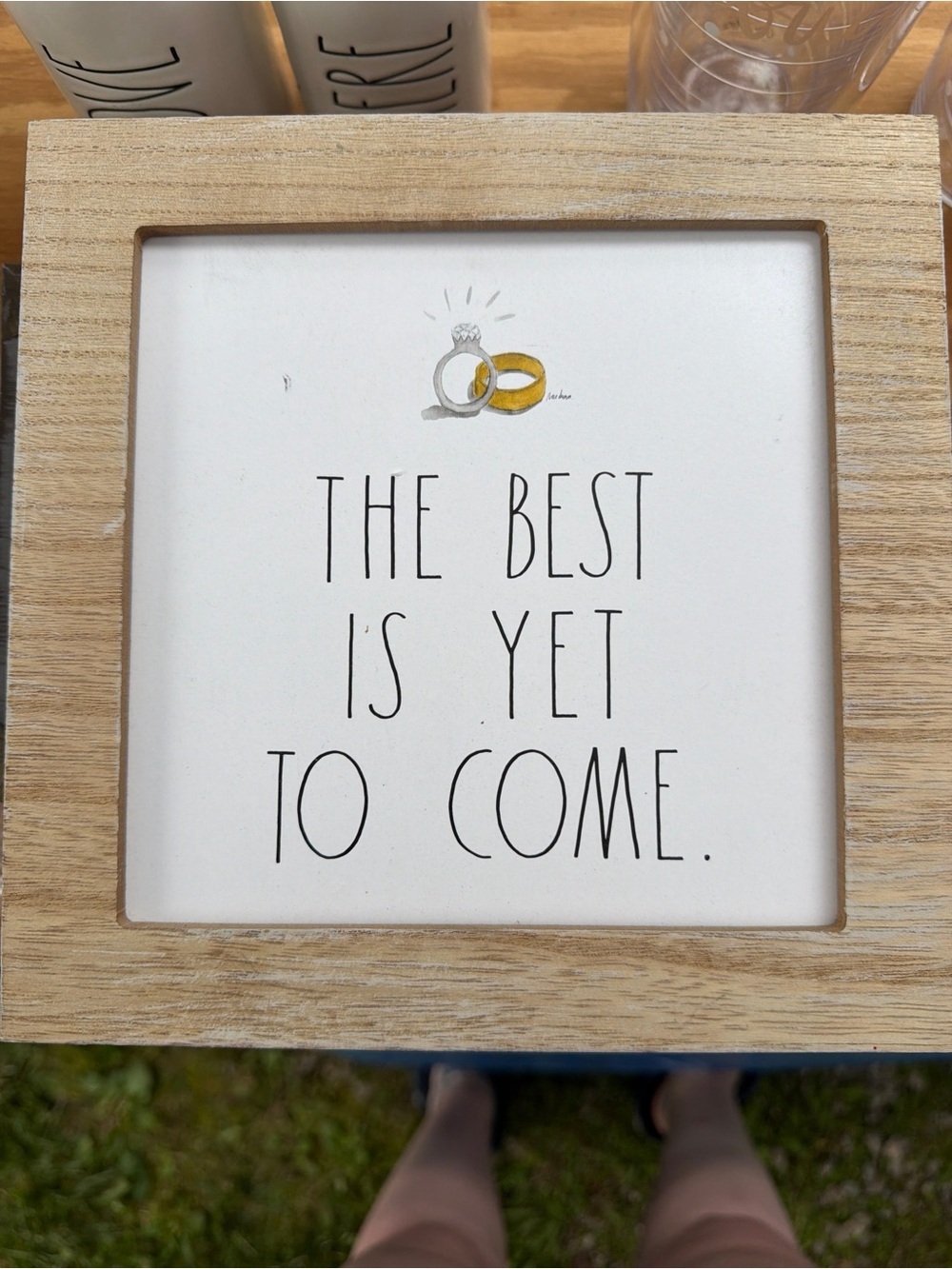 Rae Dunn "The Best Is Yet To Come" Wood Framed Wedding Decor Sign